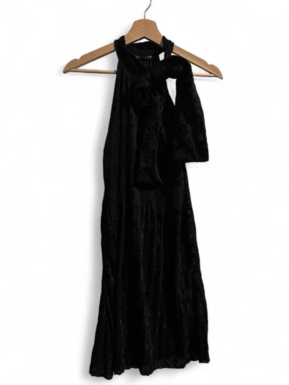 Zara Black One-Shoulder Tie Detail Dress